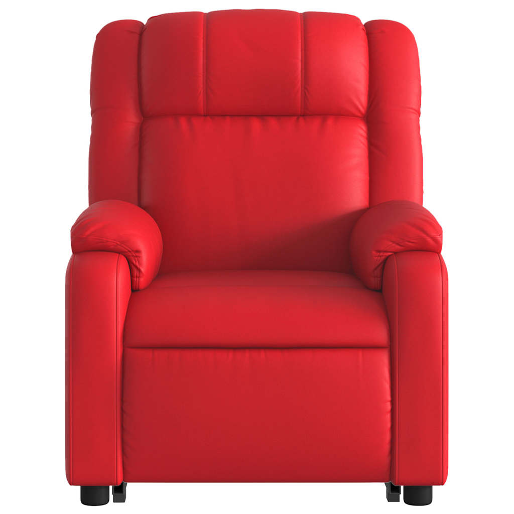 Poltrona Alzapersona Reclinabile Rosso in Similpelle