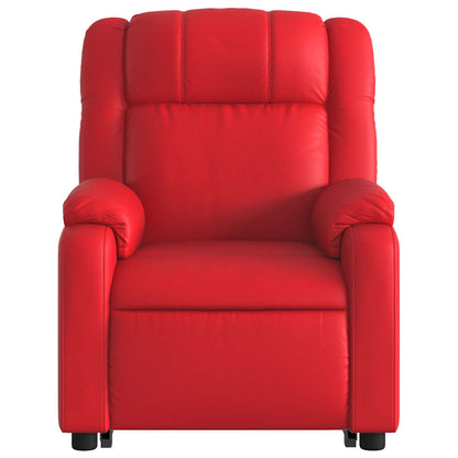 Poltrona Alzapersona Reclinabile Rosso in Similpelle