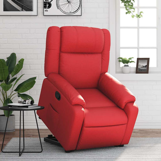 Poltrona Alzapersona Reclinabile Rosso in Similpelle - homemem39