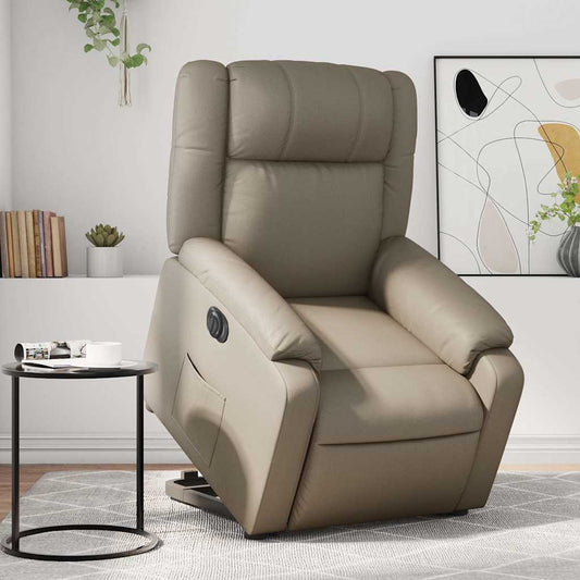Poltrona Alzapersona Reclinante Elettrica Cappuccino Similpelle | homemem39