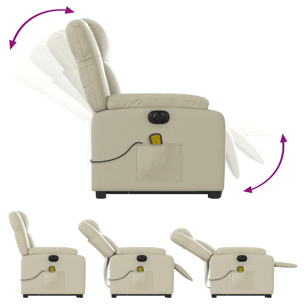 Poltrona Alzapersona Elettrica Reclinabile Crema in Similpelle - homemem39