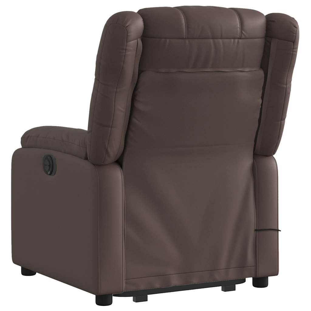 Poltrona Alzapersona Elettrica Reclinabile Marrone Similpelle | homemem39