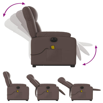Poltrona Alzapersona Elettrica Reclinabile Marrone Similpelle | homemem39
