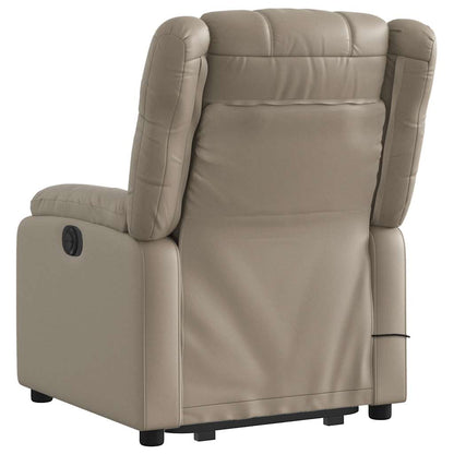 Poltrona Alzapersona Massaggio Elettrica Cappuccino Similpelle | homemem39