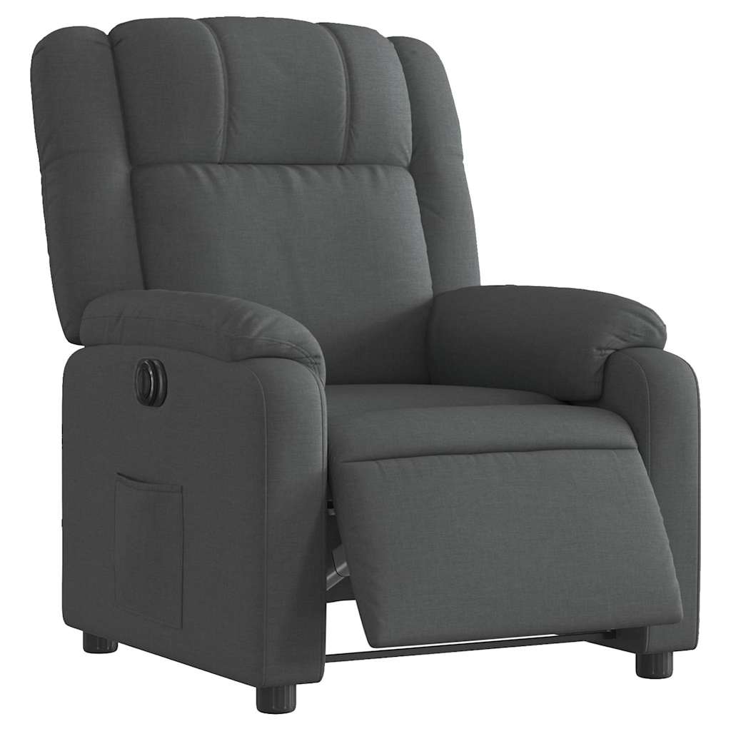 Poltrona Elettrica Reclinabile Grigio Scuro in Tessuto | homemem39