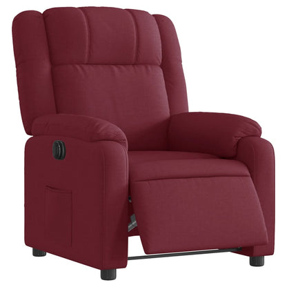 Poltrona Elettrica Reclinabile Rosso Vino in Tessuto | homemem39
