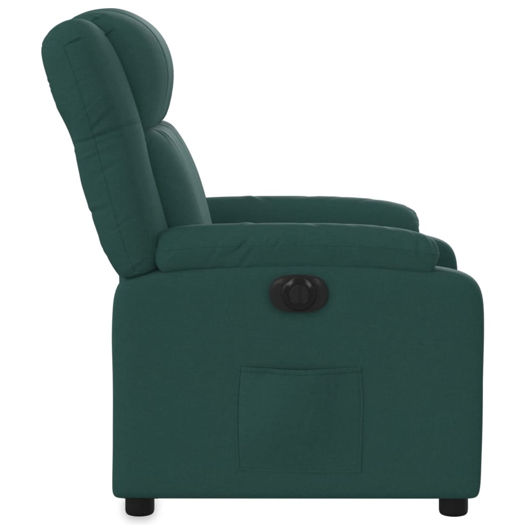 Poltrona Elettrica Reclinabile Verde Scuro in Tessuto | homemem39