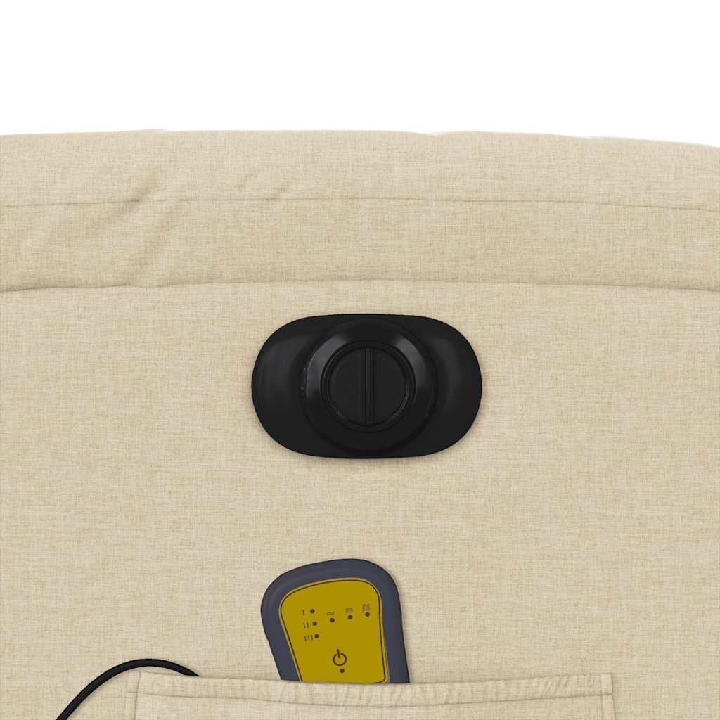 Poltrona Reclinabile Massaggiante Elettrica Crema in Tessuto - homemem39