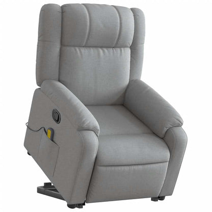 Poltrona Alzapersona Massaggi Reclinabile Grigio Chiaro Tessuto | homemem39