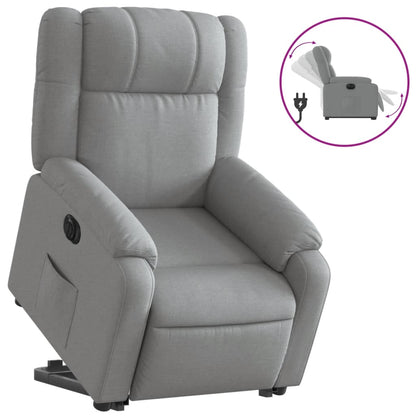 Poltrona Reclinante Alzapersona Elettrica Grigio Chiaro Tessuto | homemem39