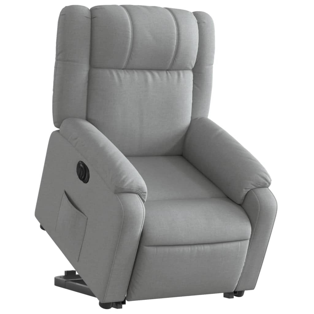 Poltrona Reclinante Alzapersona Elettrica Grigio Chiaro Tessuto | homemem39