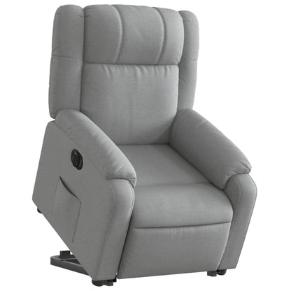 Poltrona Reclinante Alzapersona Elettrica Grigio Chiaro Tessuto | homemem39