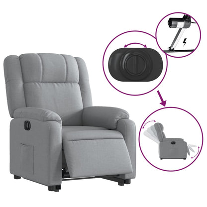 Poltrona Reclinante Alzapersona Elettrica Grigio Chiaro Tessuto | homemem39