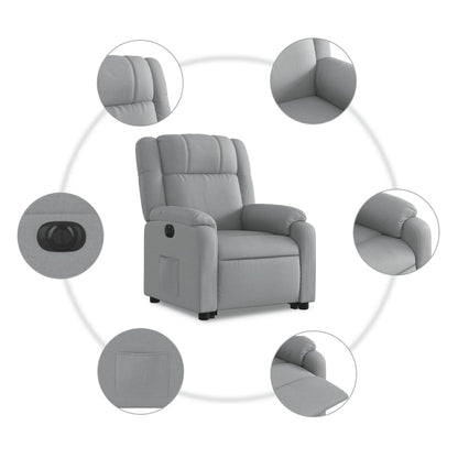 Poltrona Reclinante Alzapersona Elettrica Grigio Chiaro Tessuto | homemem39