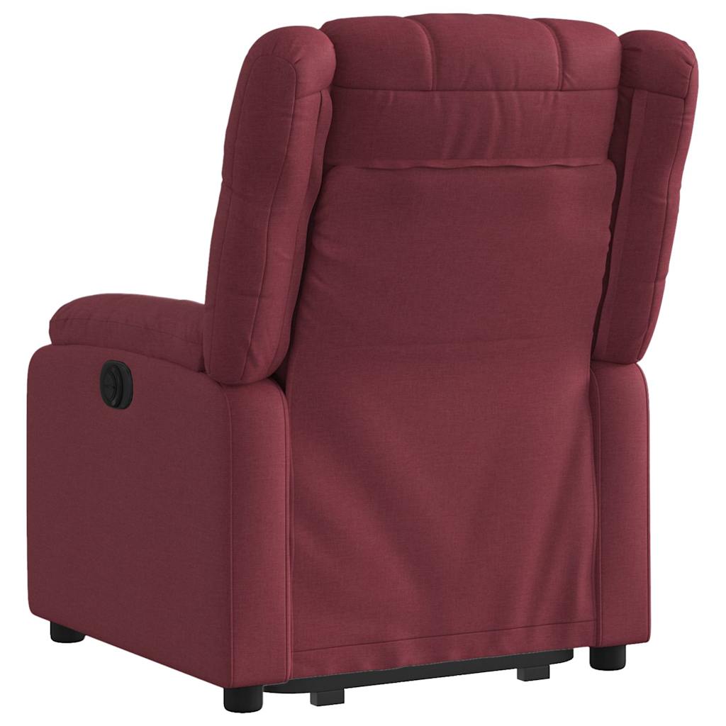 Poltrona Alzapersona Reclinabile Elettrica Rosso Vino Tessuto | homemem39