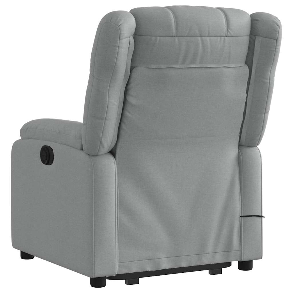 Poltrona Alzapersona Massaggi Elettrica Grigio Chiaro Tessuto | homemem39
