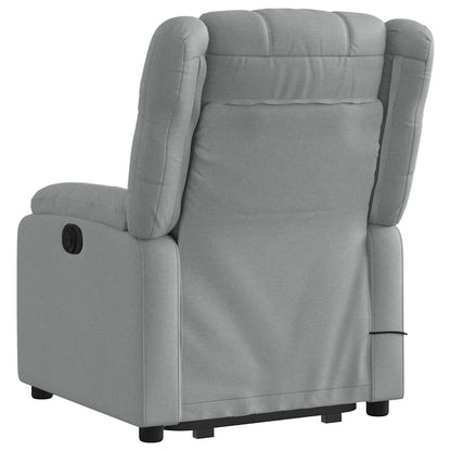 Poltrona Alzapersona Massaggi Elettrica Grigio Chiaro Tessuto | homemem39