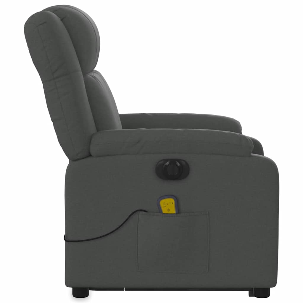 Poltrona Alzapersona Massaggi Elettrica Grigio Scuro Tessuto | homemem39