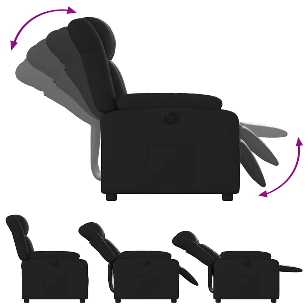 Poltrona Reclinabile Elettrica Nera in Similpelle | homemem39
