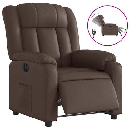 Poltrona Reclinabile Elettrica Marrone in Similpelle | homemem39