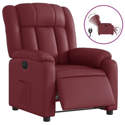 Poltrona Reclinabile Elettrica Rosso Vino in Similpelle | homemem39