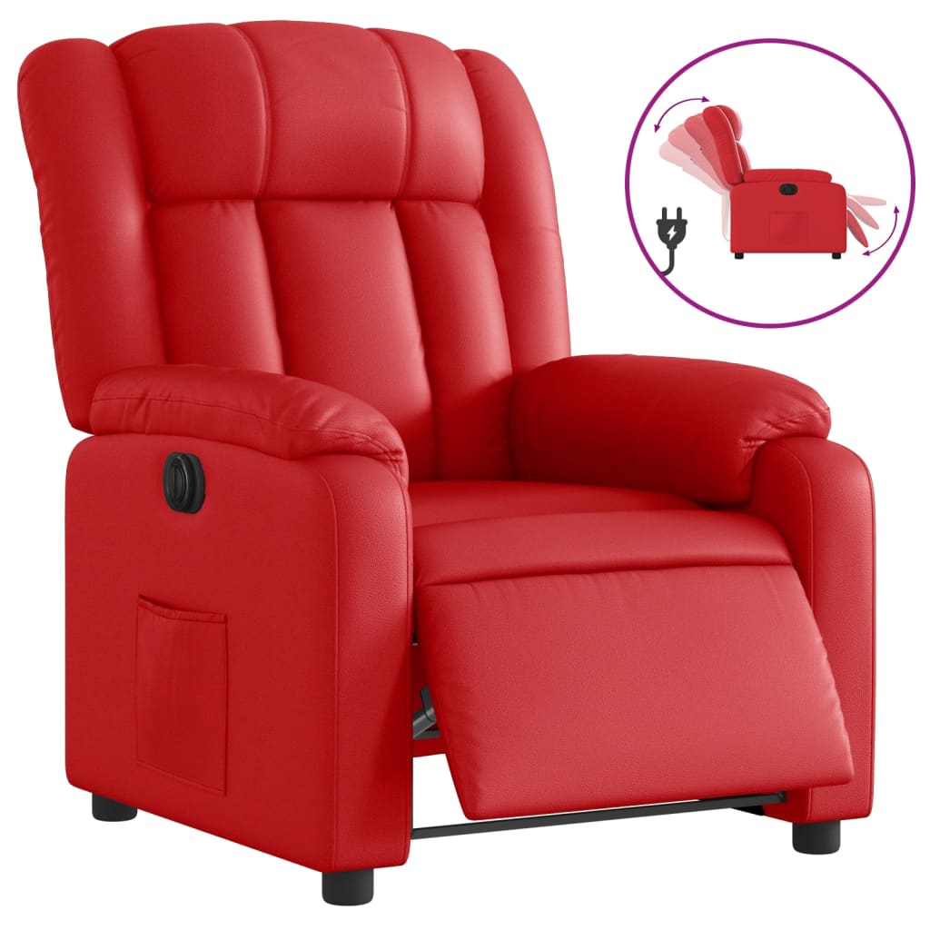 Poltrona Reclinabile Elettrica Rossa in Similpelle | homemem39