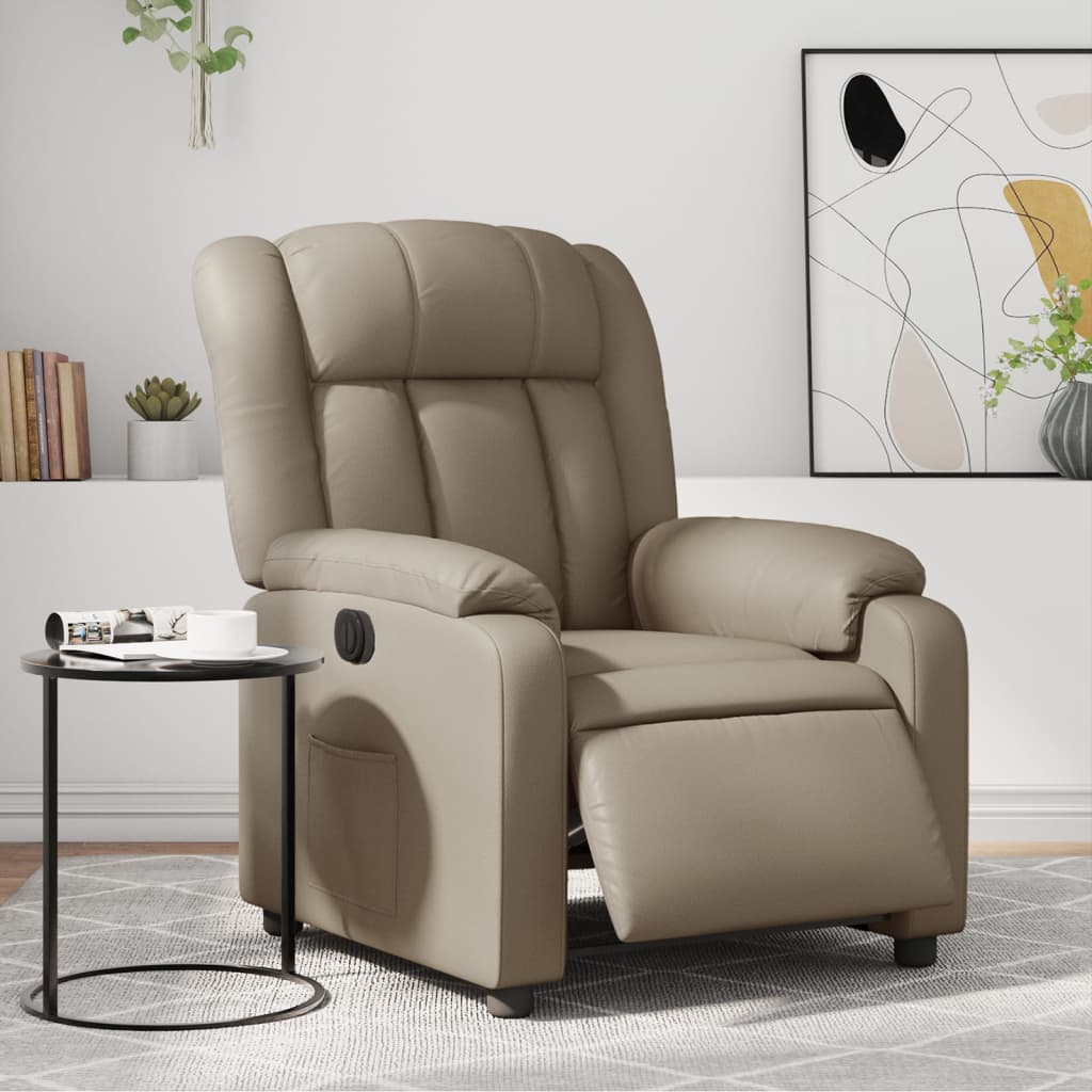 Poltrona Reclinabile Elettrica Cappuccino in Similpelle | homemem39