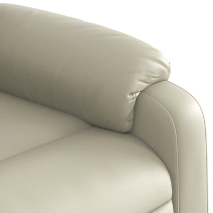 Poltrona Massaggiante Elettrica Reclinabile Crema Similpelle - homemem39