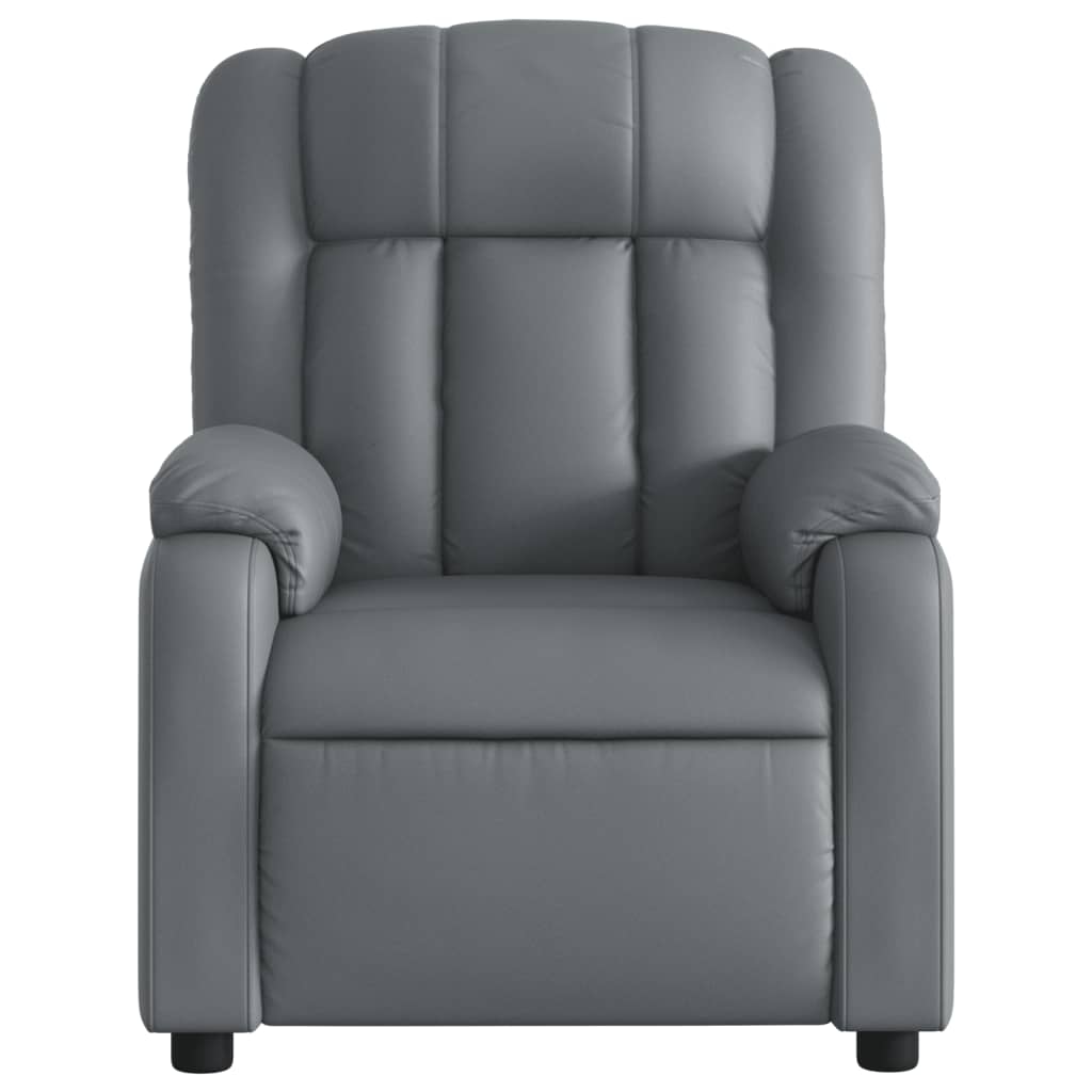 Poltrona Massaggiante Elettrica Reclinabile Grigio Similpelle - homemem39