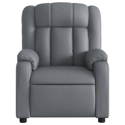 Poltrona Massaggiante Elettrica Reclinabile Grigio Similpelle - homemem39