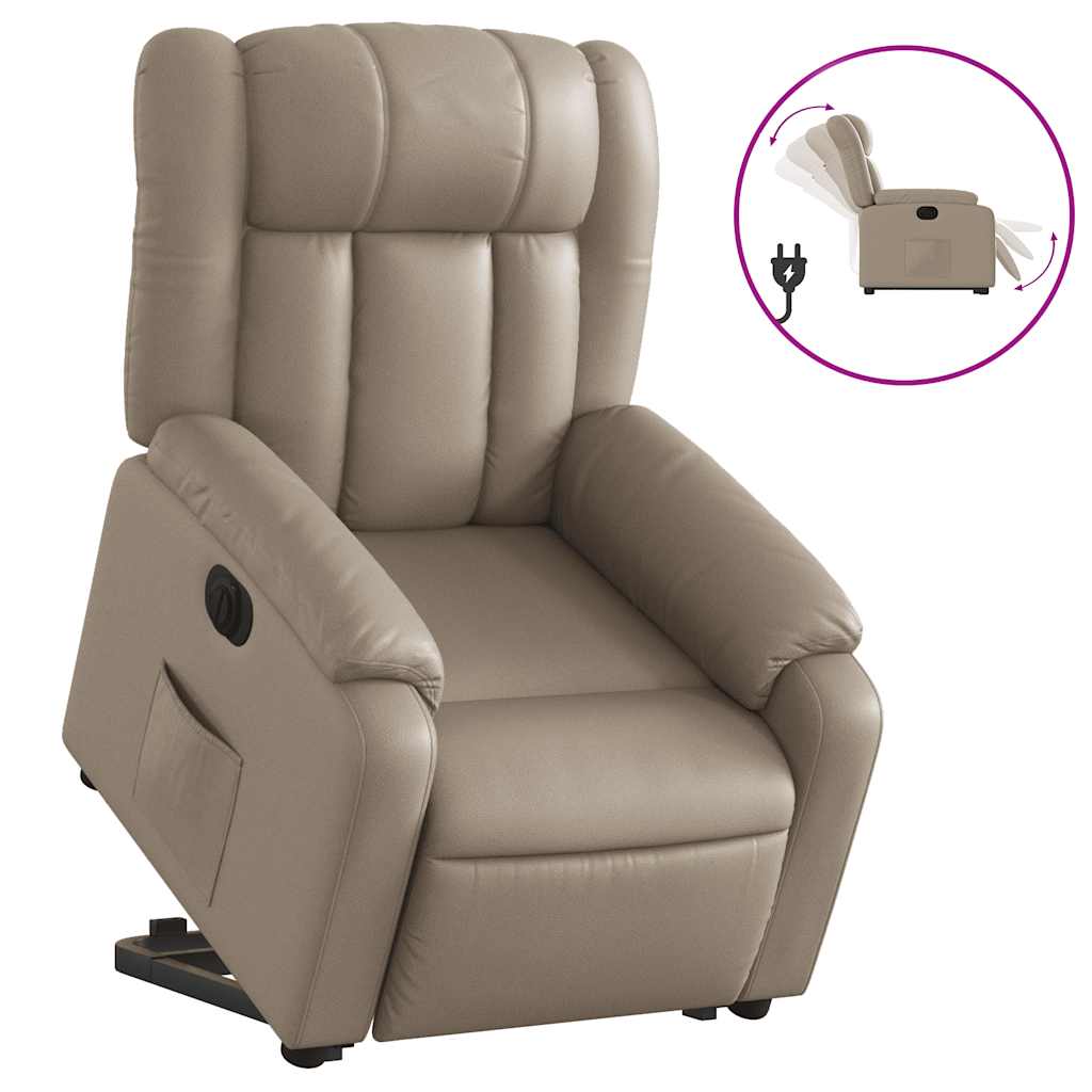Poltrona Alzapersona Reclinante Elettrica Cappuccino Similpelle | homemem39