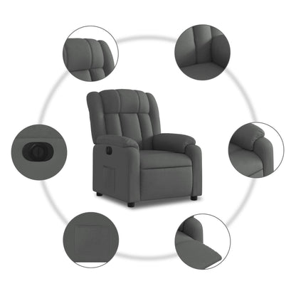 Poltrona Elettrica Reclinabile Grigio Scuro in Tessuto | homemem39