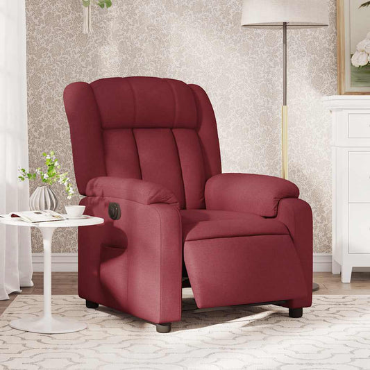 Poltrona Elettrica Reclinabile Rosso Vino in Tessuto | homemem39