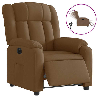 Poltrona Elettrica Reclinabile Marrone in Tessuto | homemem39