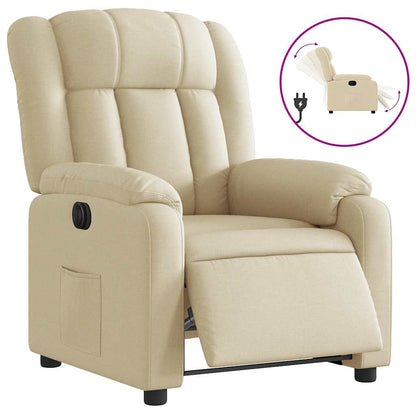 Poltrona Elettrica Reclinabile Crema in Tessuto | homemem39