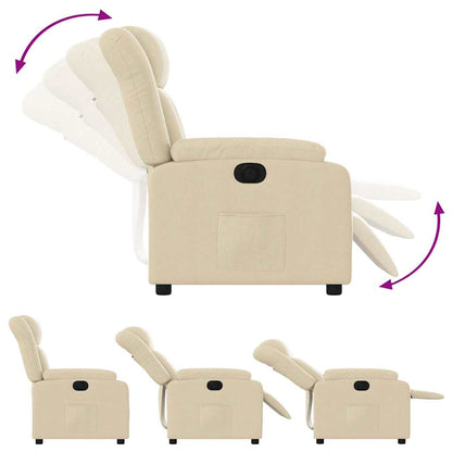 Poltrona Elettrica Reclinabile Crema in Tessuto | homemem39