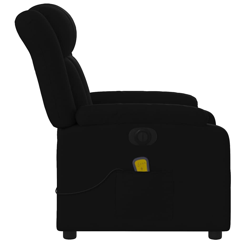 Poltrona Massaggiante Reclinabile Elettrica Nera in Tessuto | homemem39