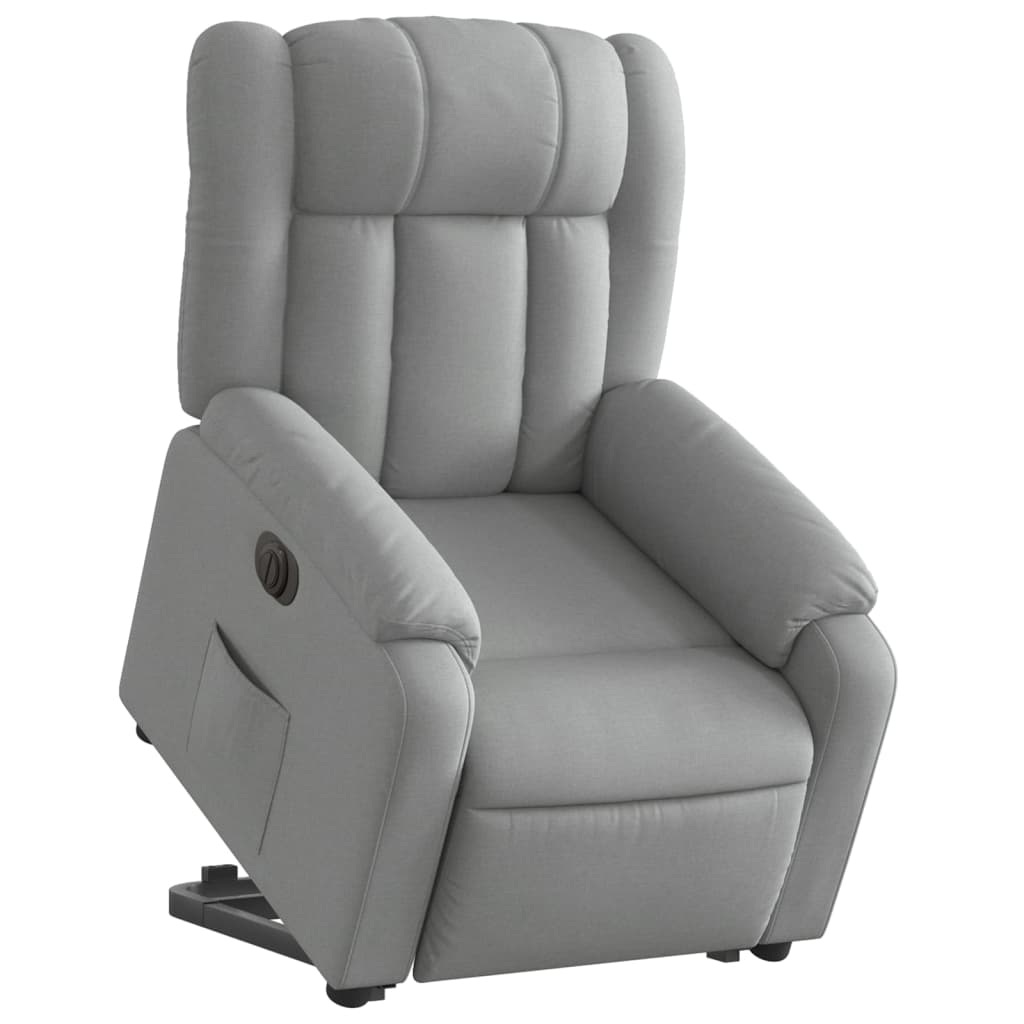 Poltrona Reclinante Alzapersona Elettrica Grigio Chiaro Tessuto | homemem39