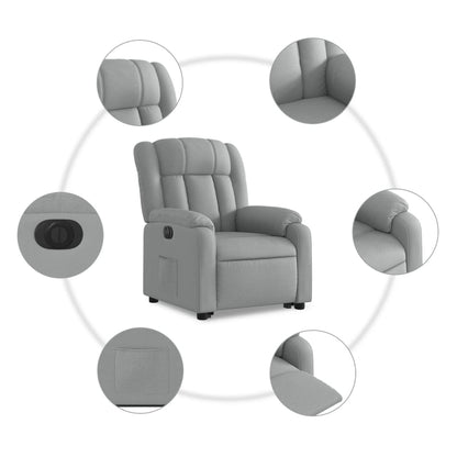 Poltrona Reclinante Alzapersona Elettrica Grigio Chiaro Tessuto | homemem39