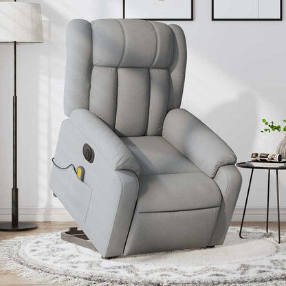 Poltrona Alzapersona Massaggi Elettrica Grigio Chiaro Tessuto | homemem39