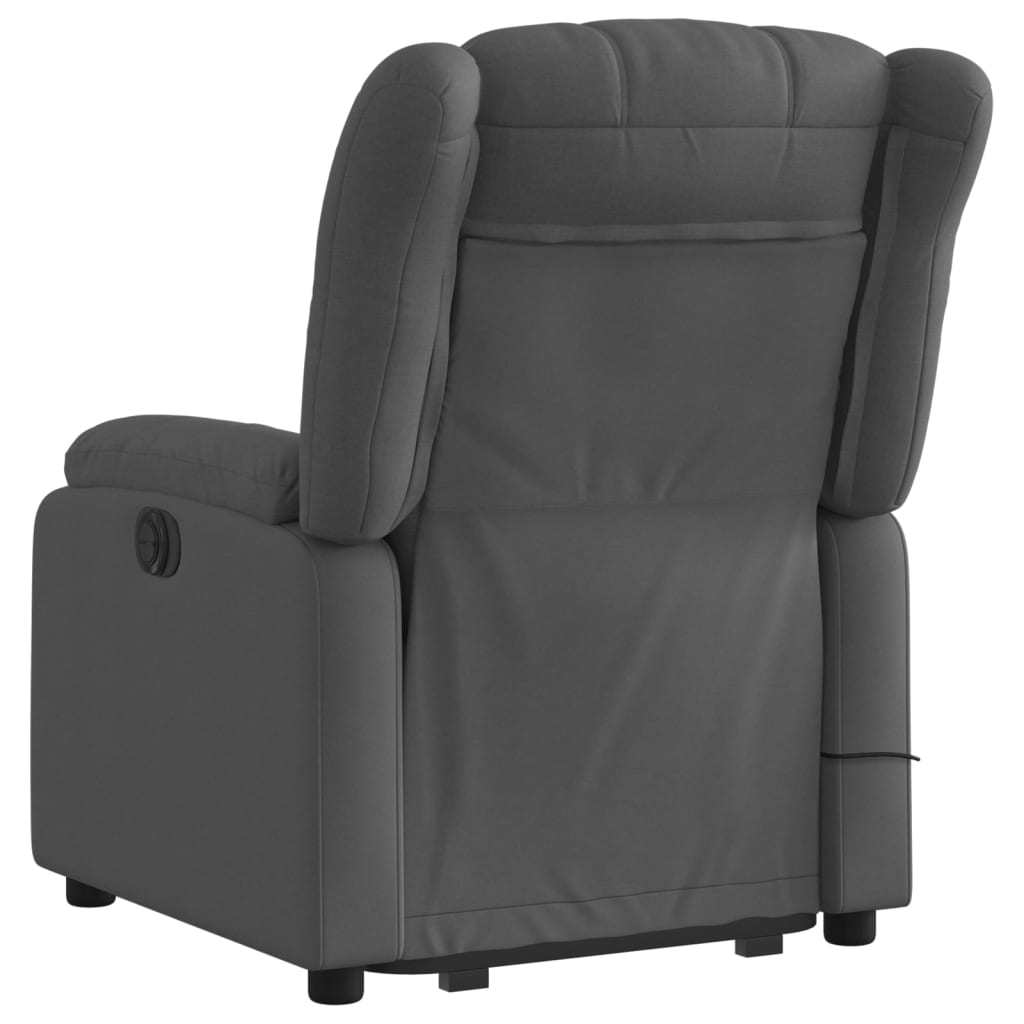 Poltrona Alzapersona Massaggi Elettrica Grigio Scuro Tessuto | homemem39