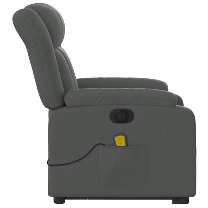 Poltrona Alzapersona Massaggi Elettrica Grigio Scuro Tessuto - homemem39