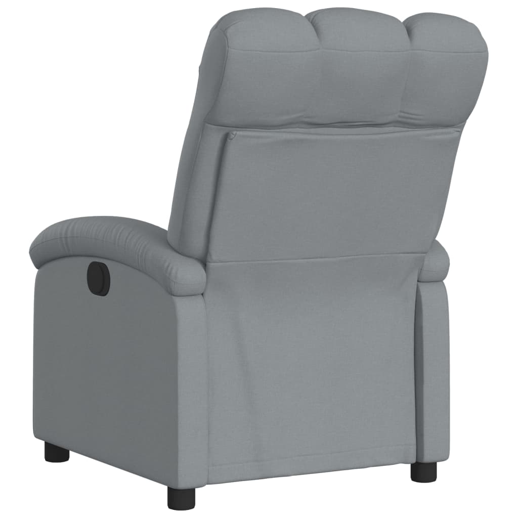 Poltrona reclinabile in tessuto grigio chiaro