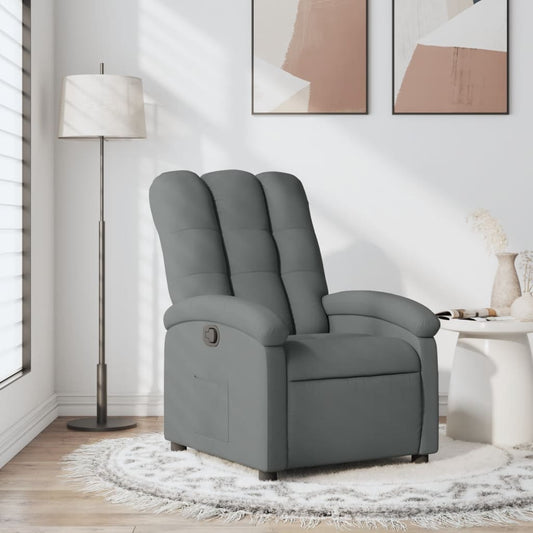 Poltrona reclinabile in tessuto grigio scuro