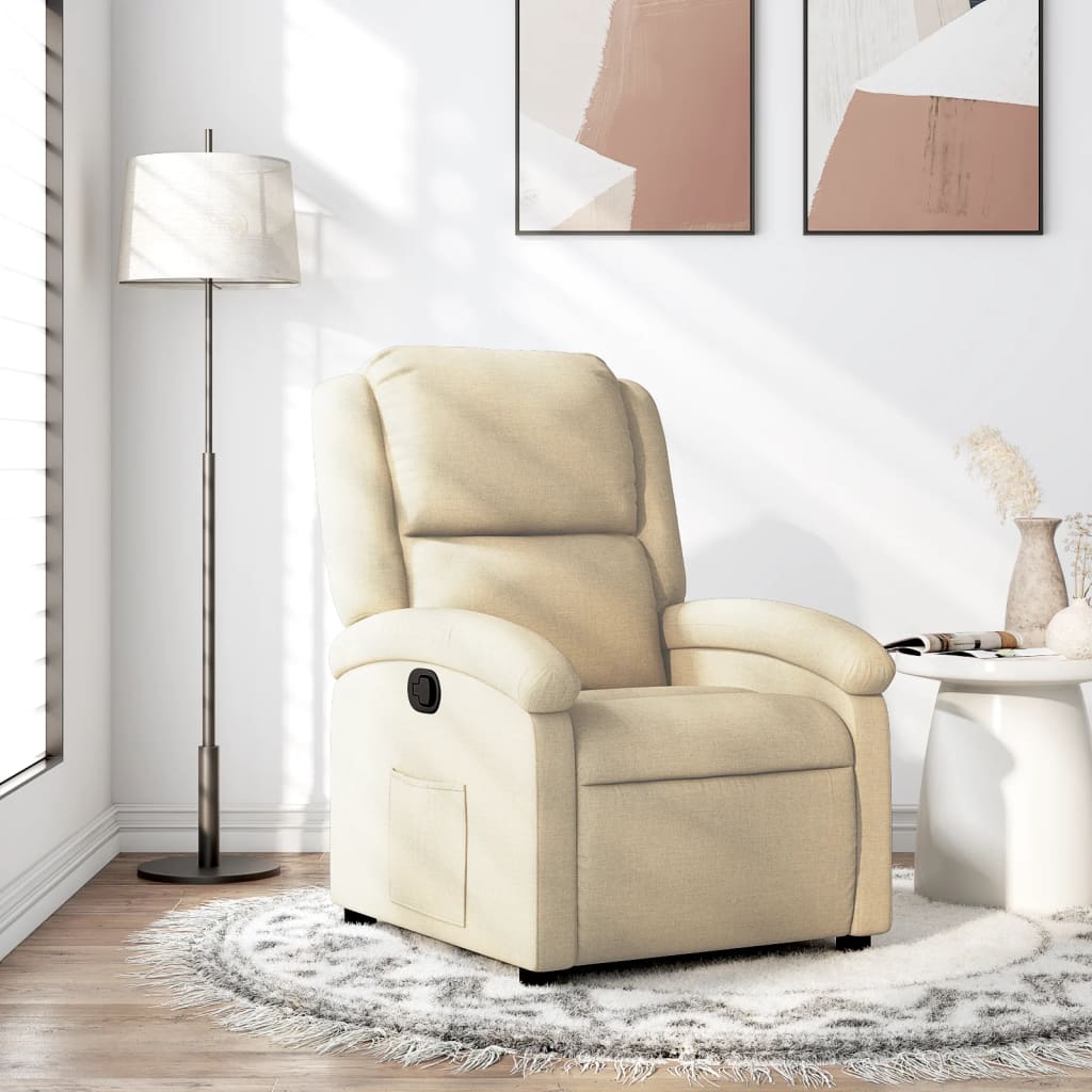 Poltrona reclinabile in Tessuto Crema | homemem39