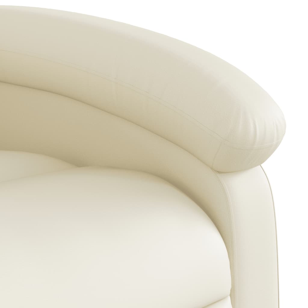 Poltrona reclinabile massaggiante in Similpelle Crema | homemem39