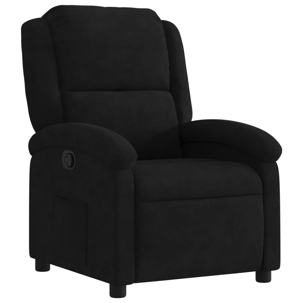 Poltrona reclinabile in velluto nero