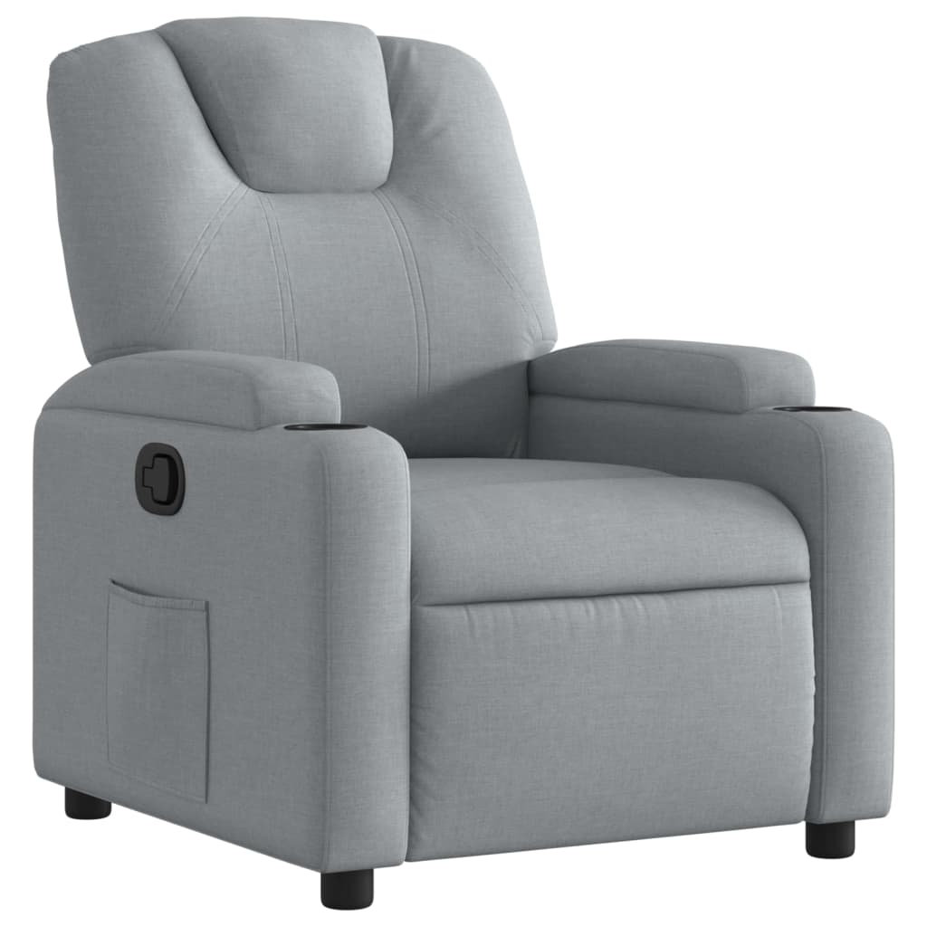 Poltrona reclinabile in tessuto grigio chiaro