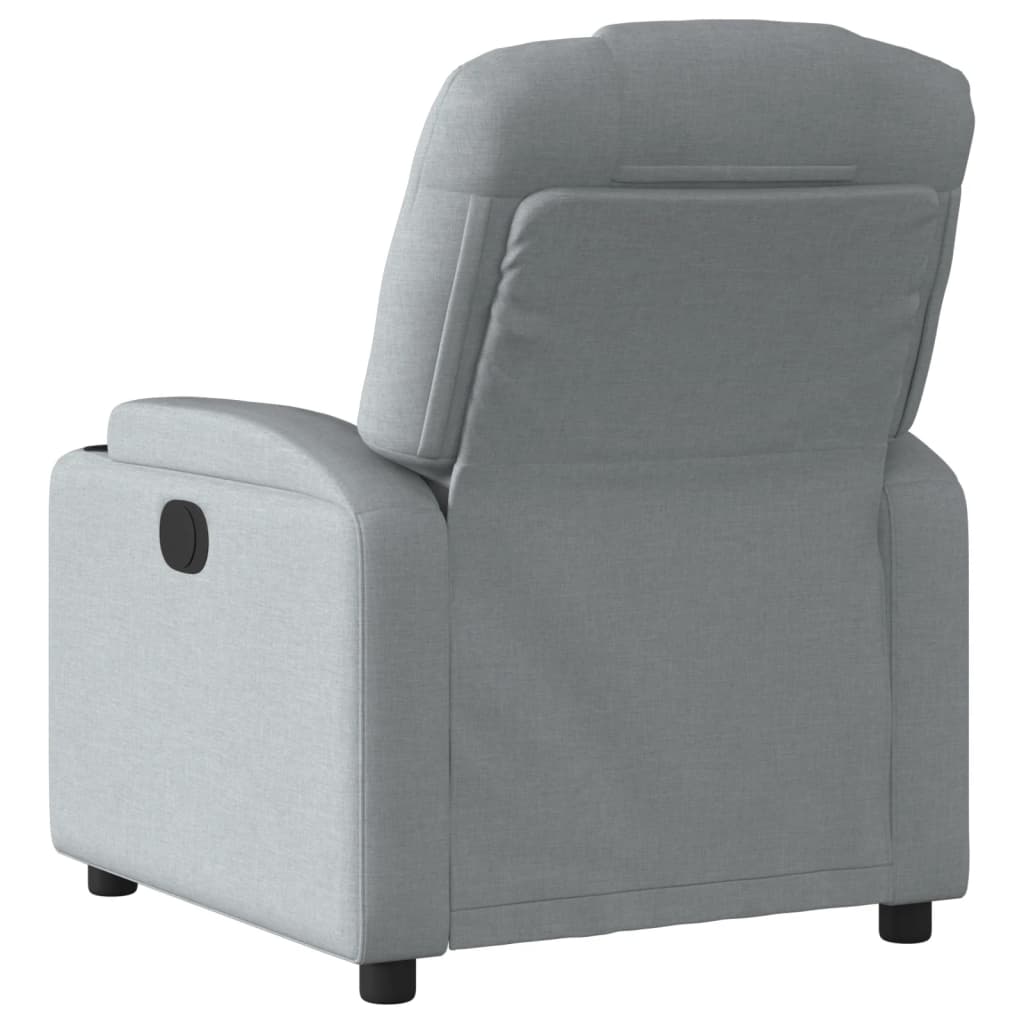 Poltrona reclinabile in tessuto grigio chiaro