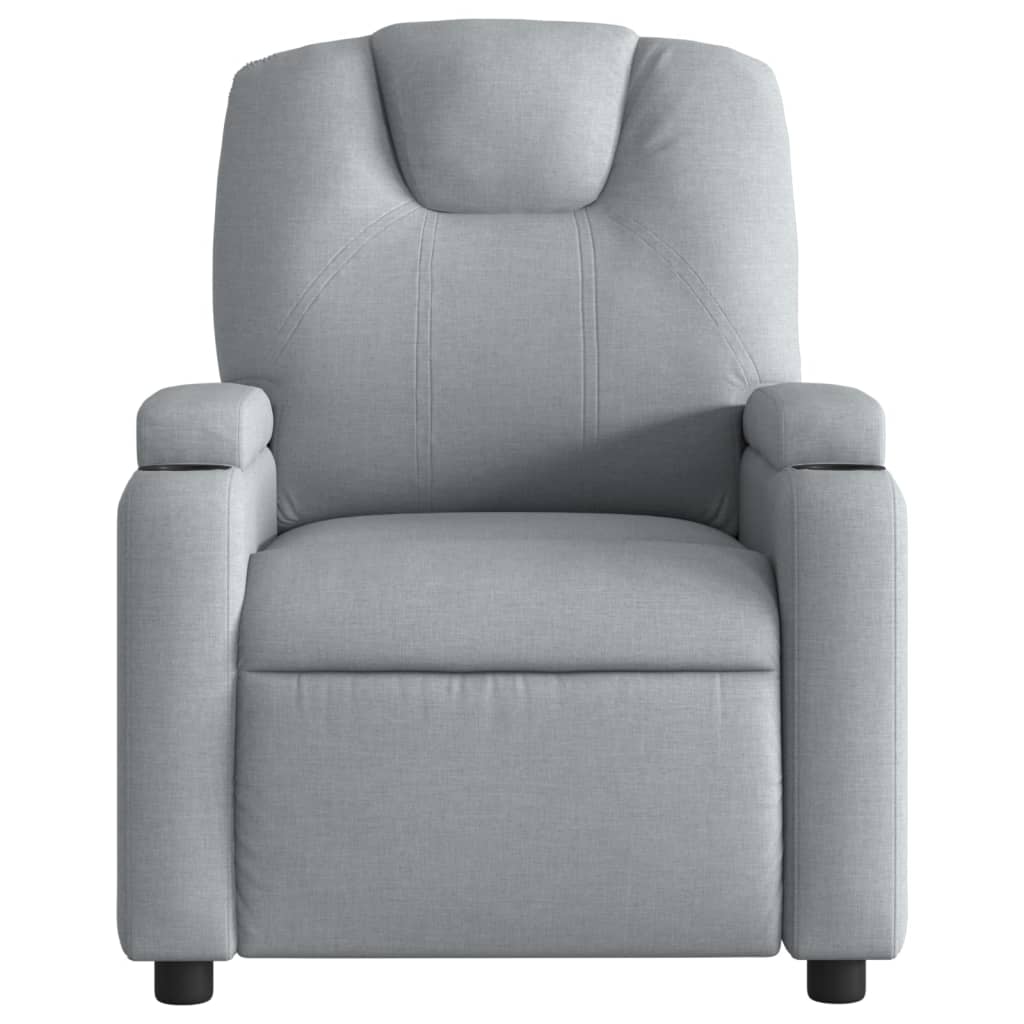 Poltrona reclinabile in tessuto grigio chiaro